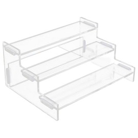 Organizador Acrílico Transparente Tipo Escalera Exhibidor De Niveles Para Muñecas Figuras Coleccionables Maquillaje Cuidado De La Piel Y Joyas 7.87 X 