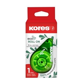 Kores - Correction Tape - Eco Roll On Correction Tape Roller, Instant Correction, 15m x 4,2mm - Back to School Supplies, Strong Correction Tape - Pack of 1