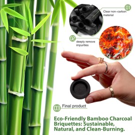 Charcoal Briquettes for Bakhoor (Quick Light Coal) - Bamboo Charcoal for Frankincense and Resin Incense Burner - Small Tablets Single Roll (10 Discs)