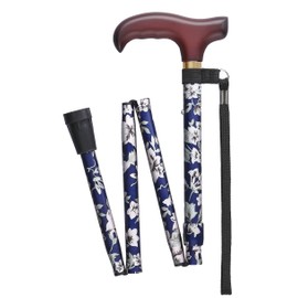 Hyacinth Home Floral Blue, Height 140 ~ 160 cm Basic Folding Cane Cane Small Cane (Replacement Rubber with) wb3906 