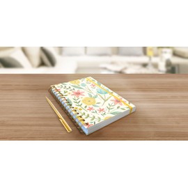 Designer Greetings, Designer Papers Flex Cover Journal with Elastic Band, Spring Flowers - 320 Pages (6” x 8.25”) - Back-to-School Supplies, Creative Writing, Personal Notes