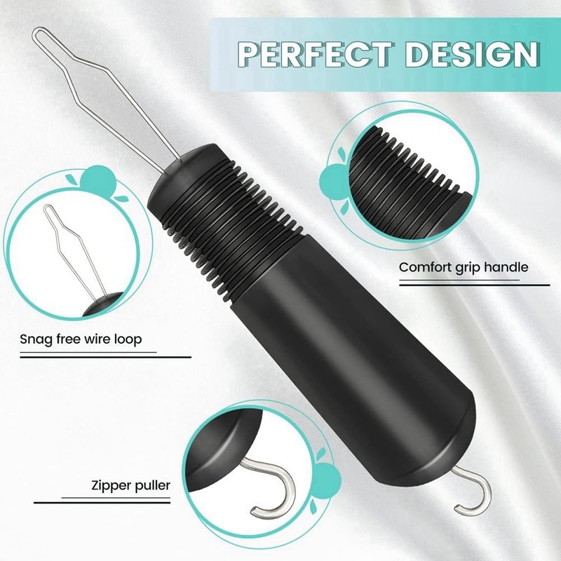 Veumoie 2Pcs Button Helper Tool Button Hook Tool Dress Zipper