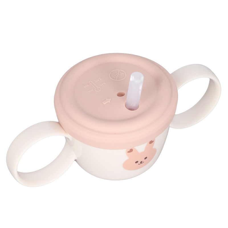 Baby Learning Drinking Cup 200mL Cartoon Animal Print Silicone Training