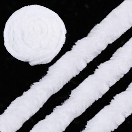GLOBLELAND 5.5yards 2inch White Faux Fur Ribbon Trim Artificial Furry Strip Sewing Trim for Christmas Xmas Tree Decor Winding Garland Sewing Costume DIY Crafts