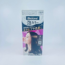 Kao Blaune Bubble Hair Color For Gray Hair - 7 Black Dark Brown (Green Tea Set)