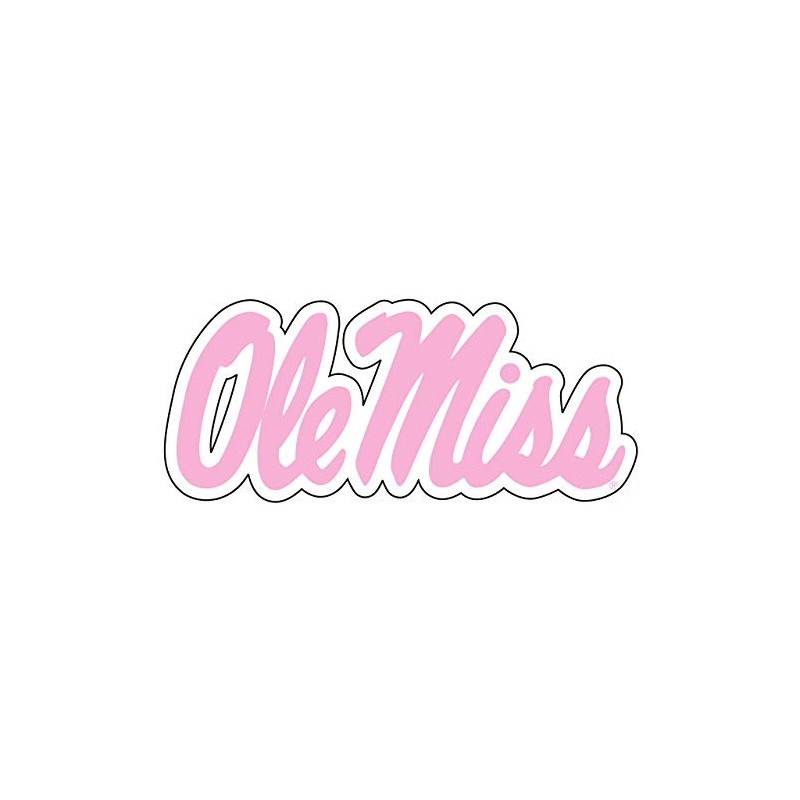 Craftique Mississippi Decal (PINK OLE MISS DECAL (3",4",6"), 6 in)
