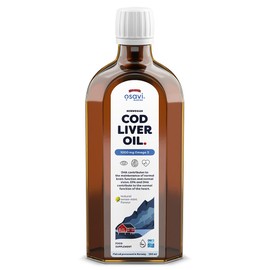 OSAVI Osavi Norwegian Cod Liver Oil 1000 mg Omega 3 C 250 ml | Lemon-Mint Flavor | DHA & EPA for Heart, Brain & Vision Health | Supports Immune Function | Sourced from Wild Atlantic Cod