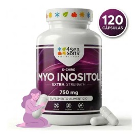 4 Seasons Nutrition | Myo Inositol & D-Chiro 750 mg | Suplemento Alimenticio, Fórmula Avanzada | Sin Conservadores | Vegano, Sin Gluten, Sin Azúcar, Sin Soya | 120 Cápsulas