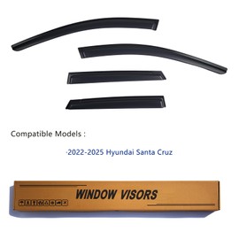 YLSCOO Window Visors Rain Guards fits Hyundai Santa Cruz 2022 2023 2024 2025, Out-Channel Window Wind Deflectors Vent Shades Accessories, Dark Smoke 4 Pcs