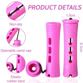 Pack of 30 Medium Perm Rollers, 0.75 Inch Perm Set Complete Curlers, Hair Rollers for Women with Elastic Band for Natural Hair, Long Short Hair Styling Tool