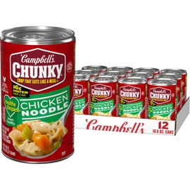 Campbell's Chunky Healthy Request Chicken Noodle Soup, 18.6 oz Can (12 Pack)