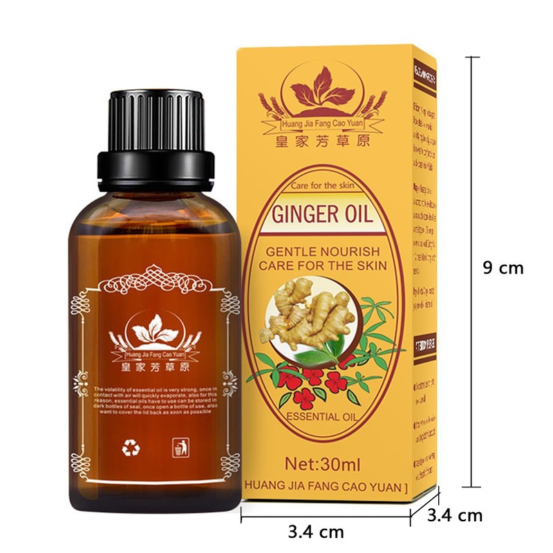 2 PCS Ginger Oil,Ginger Massage Oil for Lymphatic Drainage,Lymphatic Drainage