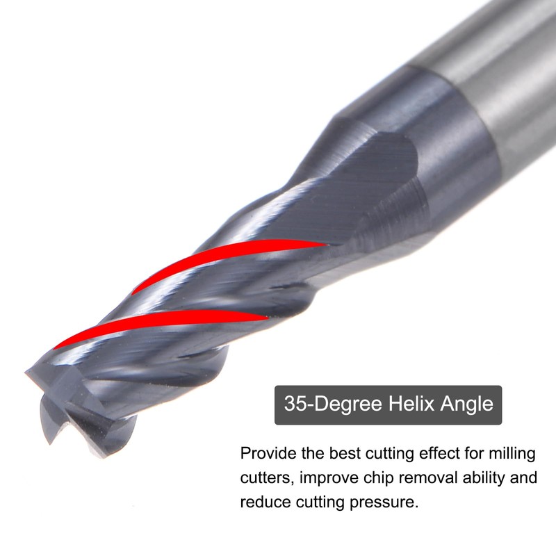 sourcing map 4pcs 3mm Dia 4mm Shank Square Nose End