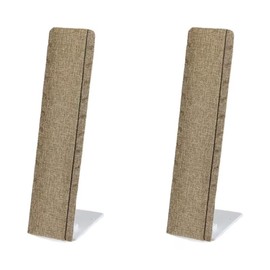 Novel Box 2 Pack Burlap Necklace/Pendant/Chain Foldable Display Stands 4.2x2.9x12.2 Inches with Adjustable Angles-Collapsible Jewelry Holder Organizer Easel Stand Displays for Selling & Travel