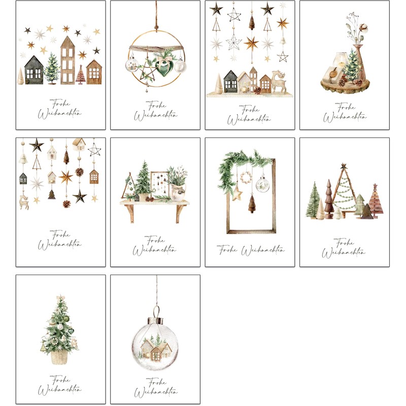 the lazy panda card company 64 Christmas Postcards Set Christmas