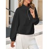 Fisoew Womens Half Zip Sweatshirt Funnel Neck Long Sleeve Pullover