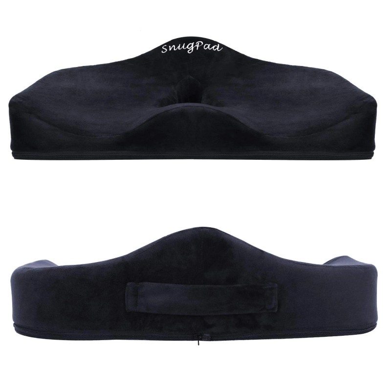 Snugpad Premium Memory Foam Seat Cushion, For Sciatica Tailbone Back