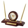 THINGS REMEMBERED Engraved Mahogany Finish Clock and Pen Stand (Free
