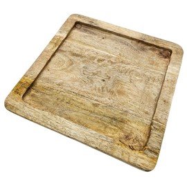Mango Wood Tray Mango Wood Plate Decorative Brown Light Brown 24 x 24 cm