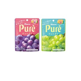 Kanro Pure Gummy Grape Muscat 2 Types Assorted, Total of 12 Bags