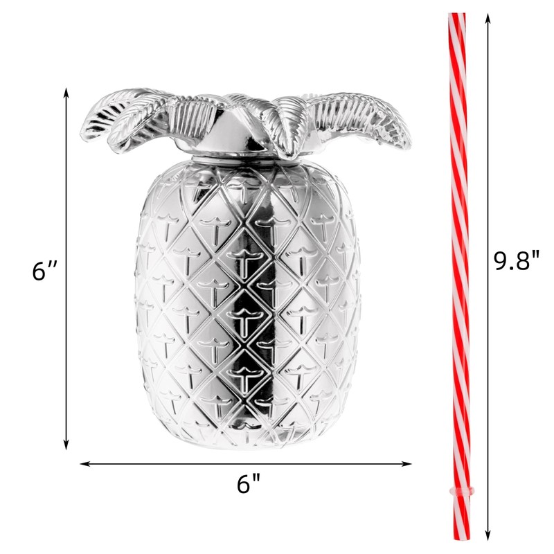 Goaste 8 Pack Pineapple Cups for Hawaiian Luau Party, Plastic