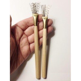 M00424 MOREZMORE 2pcs Wire Brush Clay Pottery Tool Metal Texture Hair Feather