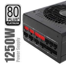 GLOTRENDS PW1250W 1250W Fully Modular Power Supply Without Power Cord, ATX 3.0 & PCIE 5.0 Ready, 80 Plus Platinum Certified, 140mm F.D.B Fan