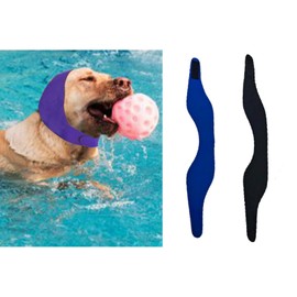 MANON ROSA Dog Ear Covers for Bathing & Swimming Waterproof – 2Pcs Upgraded Anti-Slip Dog Shower Swim Cap, Ear Plugs, and Rain Hat for Medium Large Dogs Puppies Cats (1 Black 1 Blue,L)