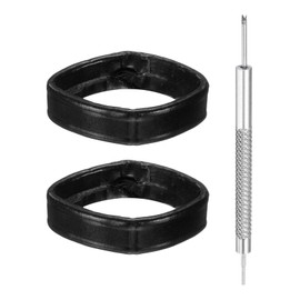 sourcing map 2pcs Leather Watch Band Loops 24mm Replacement Watch Band Keeper Watch Strap Holder Retainer Wristwatch Strap Fastener Rings, Black