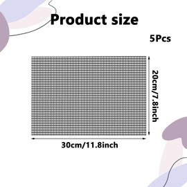 5PCS Plastic Mesh Plastic Needlepoint Canvas for Embroidery Reusable Heat Resistant Plastic Mesh Sheet Smooth Surface Bent Eye Mesh Plastic Mesh Canvas Sheets for DIY Crafts Embroidery Cross Stitch