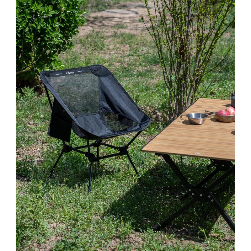 iClimb Ultralight Compact Camping Folding Beach Chair with Anti-Sinking Large