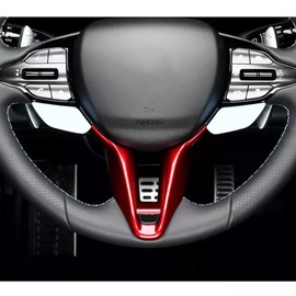 FUEISOF Car Steering Wheel Covers Decor Sticker Strip Strip Interior Strip Suitable for Hyundai I30 I30N 2017-2024 (Red)
