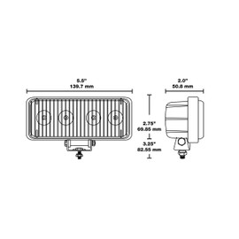 Blazer International 195CWL509 5" x 2" LED Rectangular Work Light with Flood Beam