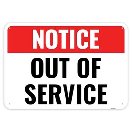 1PC Out Of Service Sign, 10 x 7 Inches - Aluminum - Out Of Order Sign For Bathroom Elevator