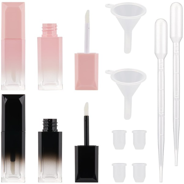 GORGECRAFT Pack of 4 6 ml Square Empty Lip Gloss