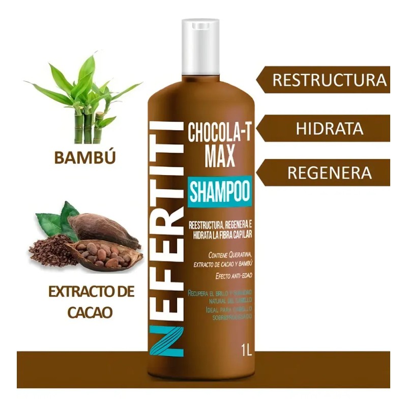 Nefertiti Shampoo P/cabello Maltratado Chocola-t Max 1l