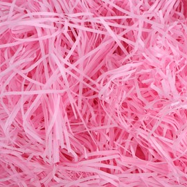 200 Grams Shredded Tissue Paper for Gift Boxes, Shredded Paper for Hampers, Pink Tissue Paper for Hamper Baskets for Gifts Empty, Packing Straw for Hampers, Hamper Straw Filling Shredded Stuffing