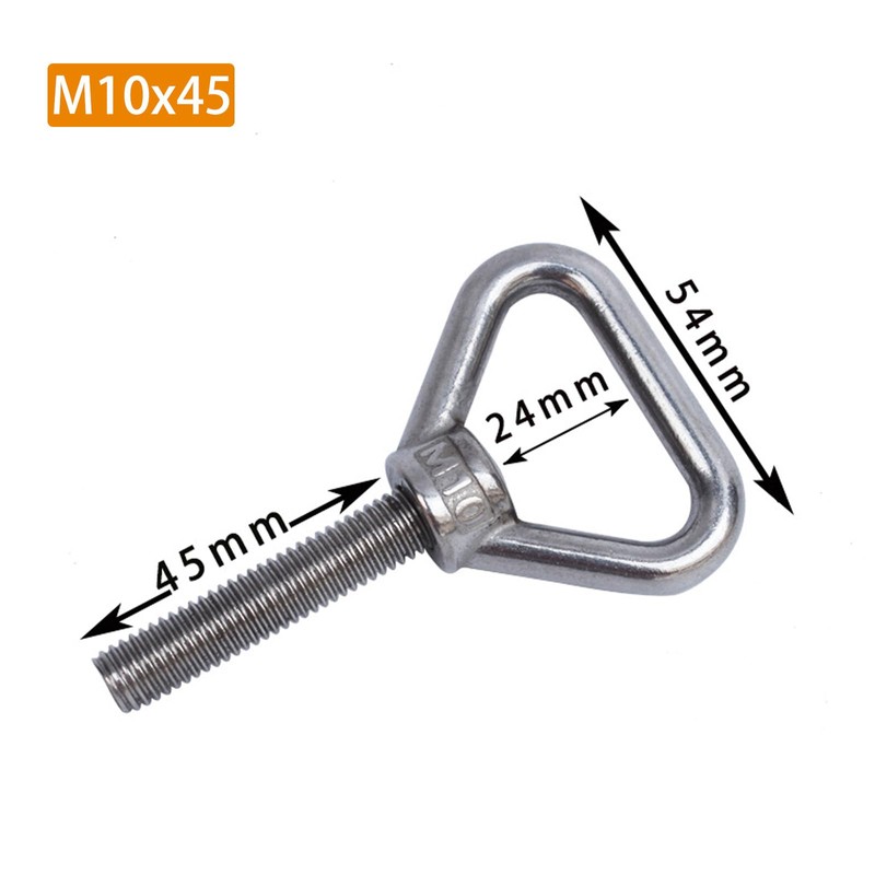 (3 Pieces) M10x45mm Triangular Lifting Eye Bolt Machine Bolt 304