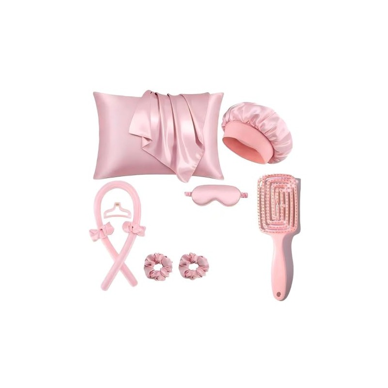 Rizadores de Cabello Sin Calor 10 Piezas, Gorro para Dormir