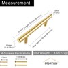 QOGRISUN 5-Pack Solid Brass Cabinet Pulls, Gold Euro Stvle T-Bar