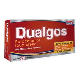Dualgos Tableta 325 Mg/200 Mg, 20 Tabletas