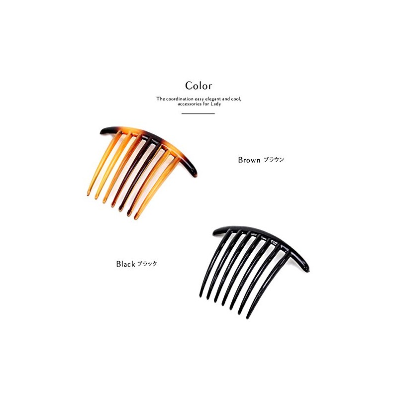 JewelVOX Hair Accessories, Simple, Evening Roll, Comb, Black, Brown, Select