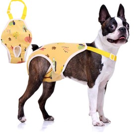 QBLEEV Dog Diaper Sanitary Pantie with Suspender，Pet Physiological Pants Adjustable Cozy Underwear for Female Girl Dogs，Breathable Cotton Briefs for Teddy Corgi French Bulldog Puppy