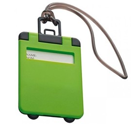 Plastic Luggage with Covered Address Field 5.5 x 9.5 x 0.4 cm – green