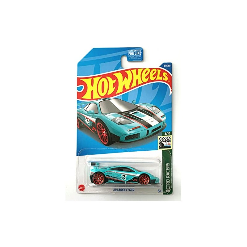 DieCast Hot Wheels McLaren F1 GTR, Retro Racers 3/10 [Turquoise]