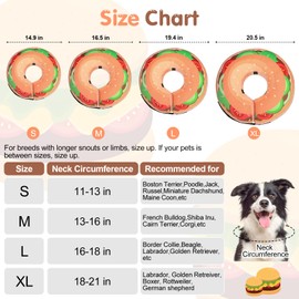 BEAUTYZOO Dog Cone Alternative After Surgery for Large Medium Small Dogs, Soft Inflatable Cone Collar for Dogs Cats, Dog Neck Donut E Collar Dog Recovery Collar to Stop Licking, Brown Burger, XL