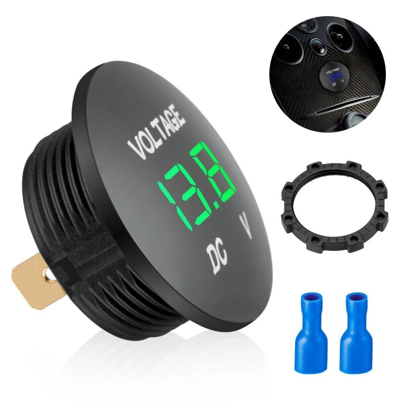 eleflorida Dual Voltmeter 12V Marine Boat Car RV 2 Hole