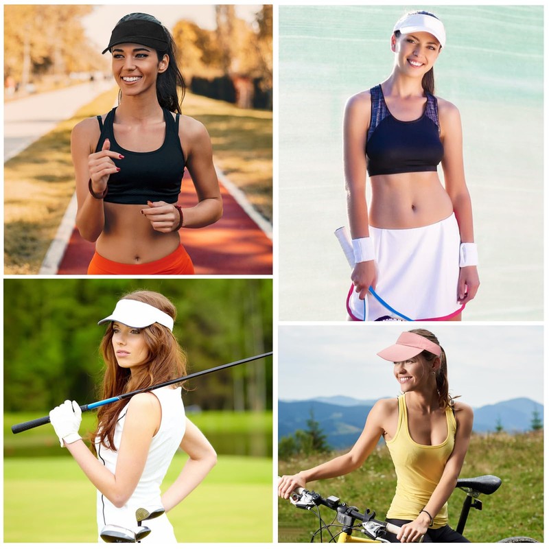 Ultrafun Visera deportiva unisex ajustable con protección UV para playa,