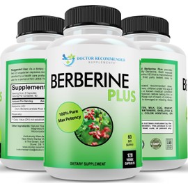 DOCTOR RECOMMENDED SUPPLEMENTS Berberine Plus 1200mg Per Serving - 120 Veggie Capsules with Royal Jelly