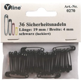 Pack of 36 Mini Safety Pins 19 mm Small Black Needle Needles SL 0270